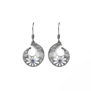 Sterling Silver 925 Blue Spiral Earrings elegant design