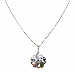 sterling silver 925 pendant floral design