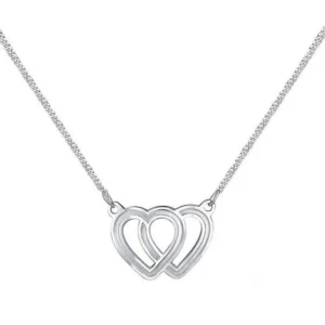Silver Necklace 925 with interlocking hearts