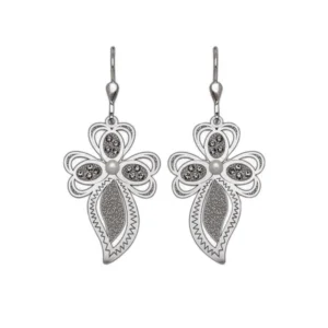 silver leaf earrings 925 sterling silver